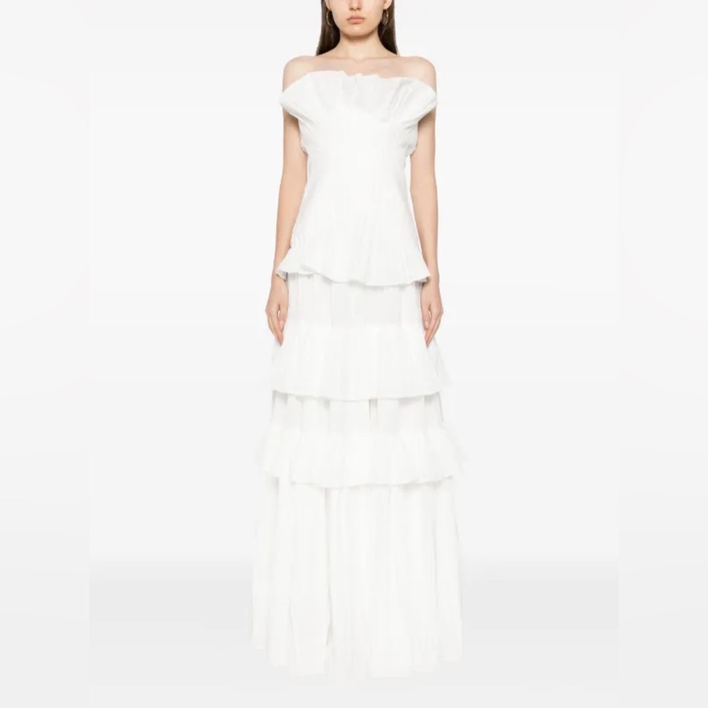 Acler Ascot ruffled strapless gown